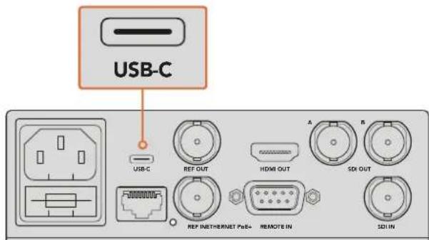 USB-C USB-C REF OUT HDMI OUT A B SDI OUT REF INETHERNET PoE+ REMOTE IN SDI IN