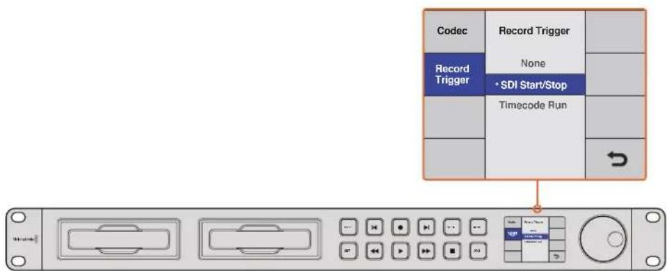 Codec Record Trigger None • SDI Start/Stop Timecode Run