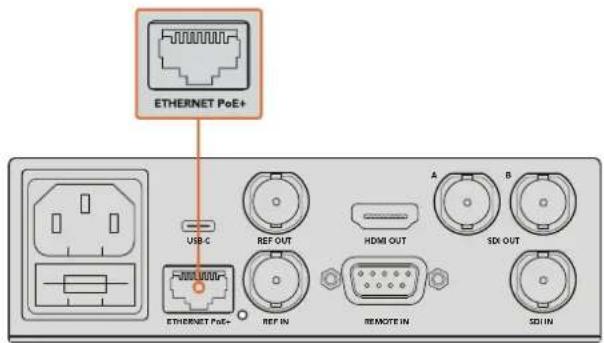 ETHERNET PoE+ USB C REF OUT HDMI OUT A B SDX OUT ETHERNET PoE+ REF IN REMOTE IN SDIN