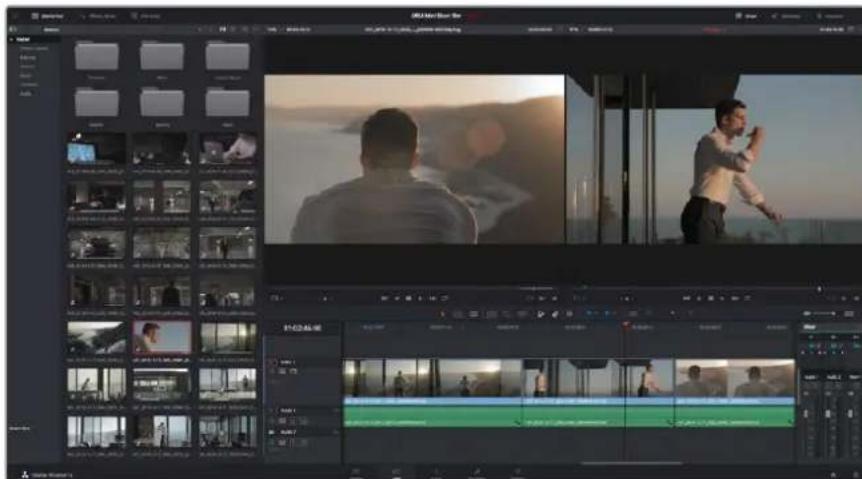 Screenshot of a video editing software interface showing multiple video thumbnails and timeline controls with Chinese text labels.