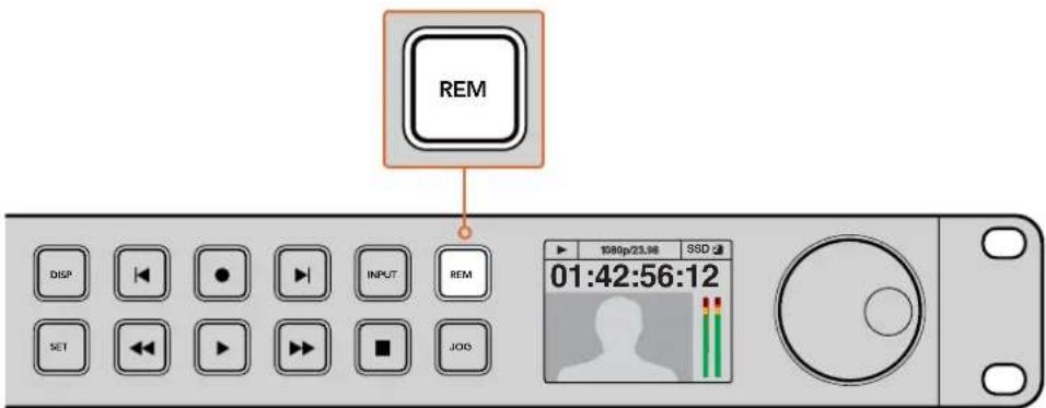 REM 1080p/23.98 SSD 01:42:56:12 DISP INPUT INPUT REM SET JOO
