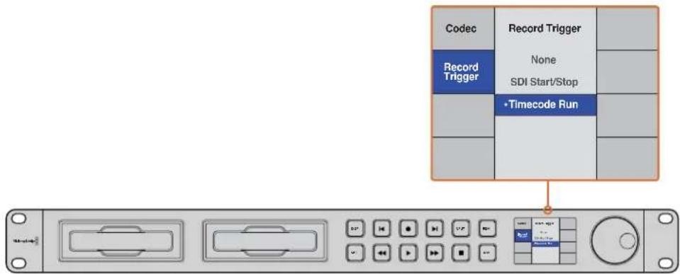 Codec Record Trigger None SDI Start/Stop •Timecode Run