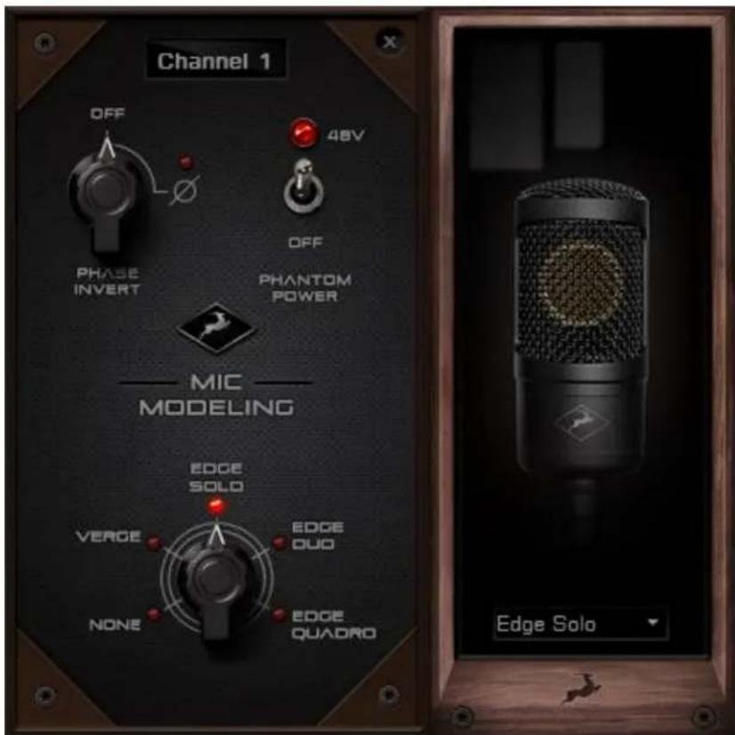 Channel 1 OFF 48V PHASE INVERT OFF PHANTOM POWER MIC MODELING EDGE SOLO VERGE EDGE Duo NONE EDGE QUADRO Edge Solo