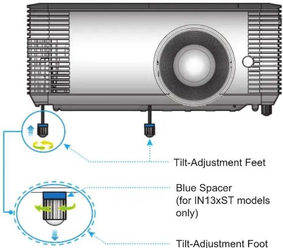 Tilt-Adjustment Feet Blue Spacer (for IN13xST models only) Tilt-Adjustment Foot