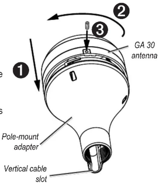 GA 30 antenna Pole-mount adapter Vertical cable slot