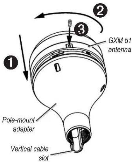GXM 51 antenna Pole-mount adapter Vertical cable slot
