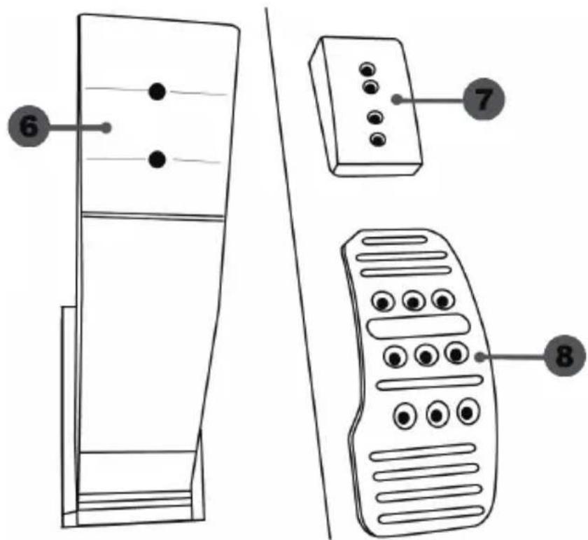 Diagram showing three labeled components of a refrigerator with numbered parts: front panel, rear panel, and remote control.
