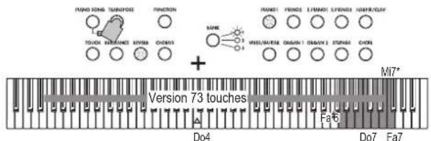 FANG KONG TUNIFOSE FUNCTION TOVON HANDS AVRES CHINA + FANG1 FANG2 E FANG3 E FANG4 HAFR/GAY VEEL/UTRA ORGAN1 ORGAN2 STINAS CHINA Mi7* Version 73 touches Do4 Fa6 Do7 Fa7
