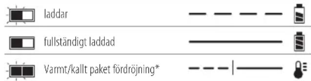 laddar fullständigt laddad Varmt/kallt paket fördröjning*