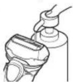 PANASONIC ES-LT67 - Apply some hand soap and some water to the system outer foil. - 1