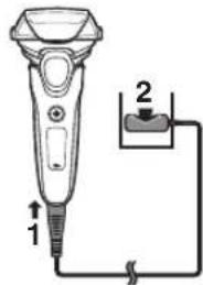Diagram of a handheld device with labeled parts and connection point