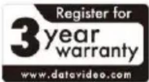 Register for 3 year warranty www.datoyideo.com