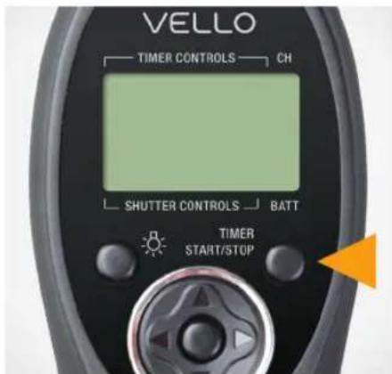 VELLO TIMER CONTROLS CH SHUTTER CONTROLS BATT TIMER START/STOP