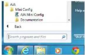 AJA Mini Config AJA Mini Config Documentation Back Search programs and files