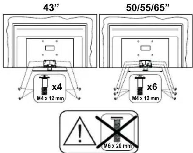 PANASONIC TX-65HX712E - Montaggio del piedistallo - 3
