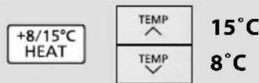 +8/15°C HEAT TEMP TEMP 15°C 8°C