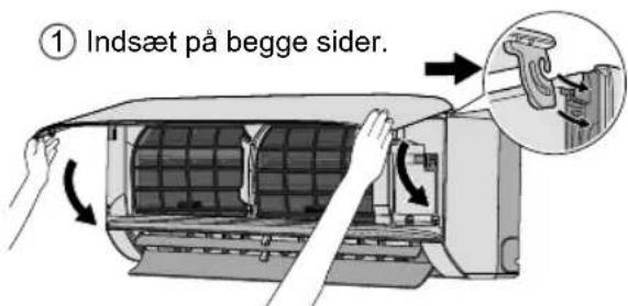 ① Indsæt på begge sider.