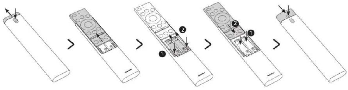 SAMSUNG QE55Q700TATXXU - Colocação de pilhas no Controlo Remoto Inteligente da Samsung - 1