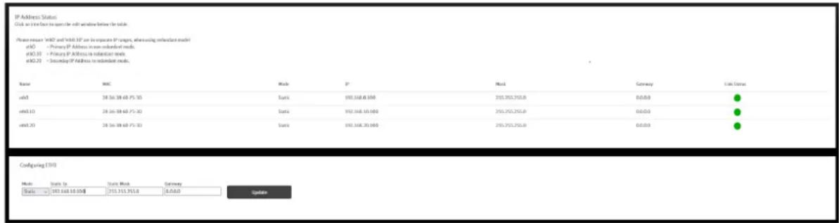 IP Address Status Click us to access to open the exit window before the table. Please request "HKEY and VHKEY" or to operate IP segments, when using redundant model eNO - Primary IP Address in non-redundant models. eNO 20 - Primary IP Address in redundant models. eNO 20 - Secondary IP Address in redundant models. Name NAME Mode P Mode Gateway Cash Status eNO 28.56.38.60.75.30 Sunx 192.168.1000 255.255.250.0 0.0.0.0 ● eNO 10 28.56.38.60.75.30 Sunx 192.168.10.100 255.255.250.0 0.0.0.0 ● eNO 20 28.56.38.60.75.30 Sunx 192.168.20.100 255.255.250.0 0.0.0.0 ● Config using ECHO Mode Sunx to Sunx Block Gateway Status 193.168.16.100 255.255.250.0 0.0.0.0 Update