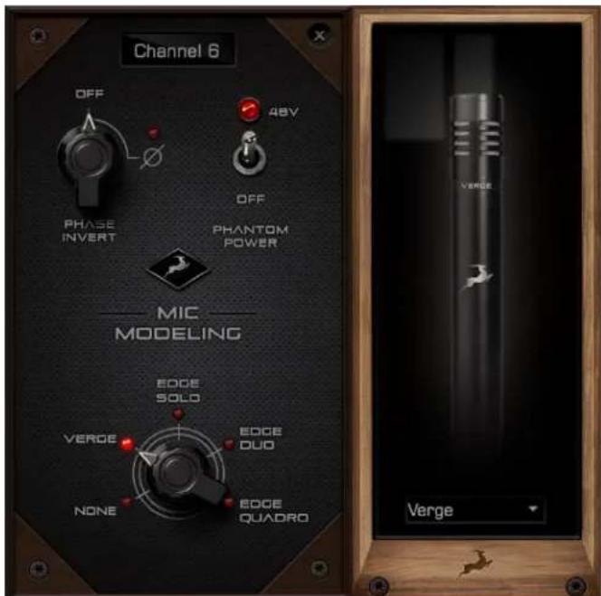 Channel 6 OFF 48V PHASE INVERT OFF PHANTOM POWER MIC MODELING EDGE SOLO VERDE EDGE DUD NONE EDGE QUADRO VERGE Verge