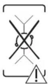 Warning symbol with crossed and uncorrected text, including an exclamation mark and exclamation triangle
