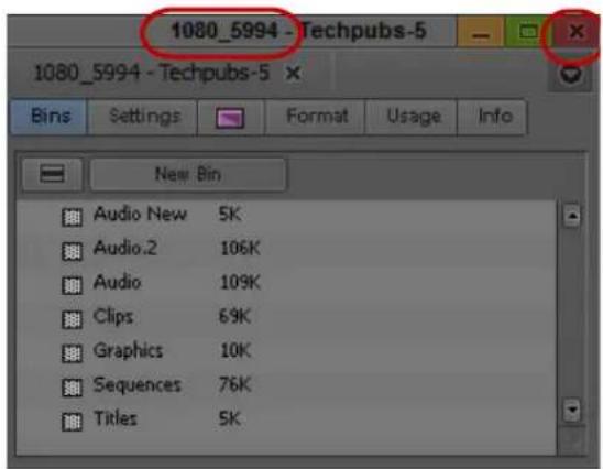 1080_5994 - Techpubs-5 1080_5994 - Techpubs-5 Bins Settings Format Usage Info New Bin Audio New 5K Audio.2 106K Audio 109K Clips 69K Graphics 10K Sequences 76K Titles 5K