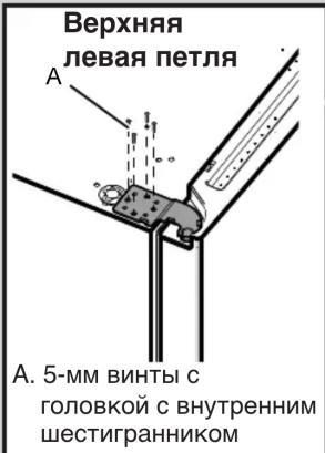 Верхняя левая петля A. A. 5-мм винты с головкой с внутренним шестигранником