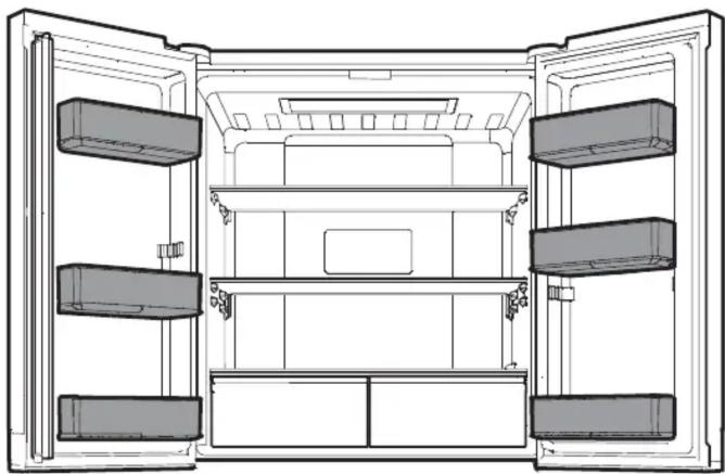 WHIRLPOOL WQ9 B1L - Дверные полочки холодильника - 1