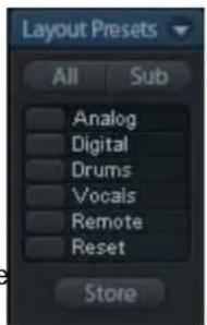 Layout Presets All Sub Analog Digital Drums Vocals Remote Reset Store