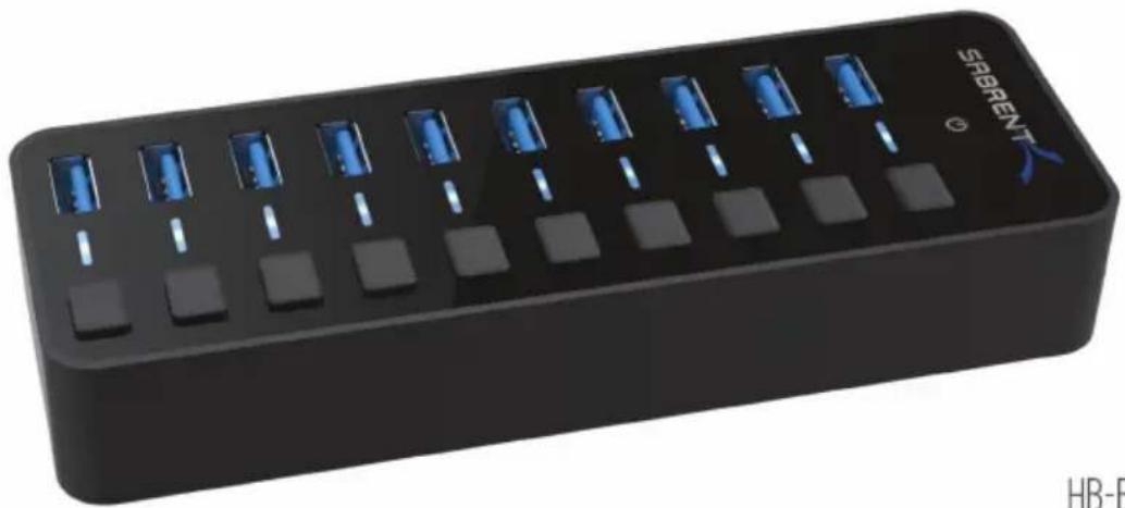 Sabrent HB-BU10 - USB 3.0 10-PORT HUB WITH POWER SWITCHES - 1