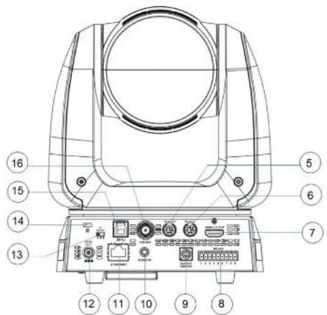Technical diagram of a mechanical device with numbered components for identification