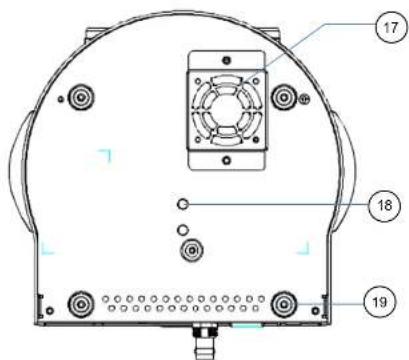 Technical diagram of a mechanical component with numbered parts labeled 17, 18, and 19