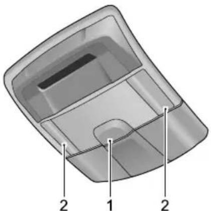 3D diagram of a mechanical component with labeled parts (1, 2, and part 2), no text or symbols present.