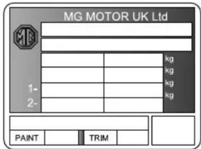 MG MOTOR UK Ltd 1- 2- PAINT TRIM kg kg kg kg