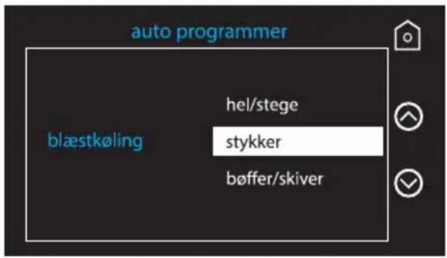 auto programmer hel/stege blæstkøling stykker bøffer/skiver