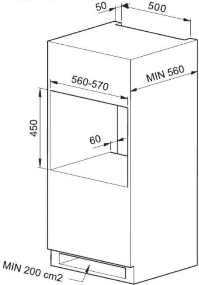 50 500 MIN 560 560-570 450 60 MIN 200 cm2