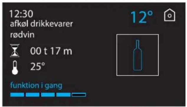 12:30 afkøl drikkevarer rødvin 00 t 17 m 25° funktion i gang 12°