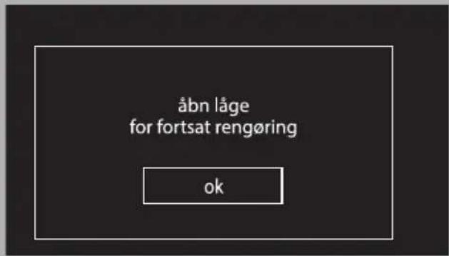 åbn läge for fortsat rengøring ok