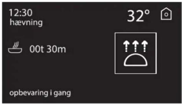 12:30 hævning 32° 00t 30m opbevaring i gang