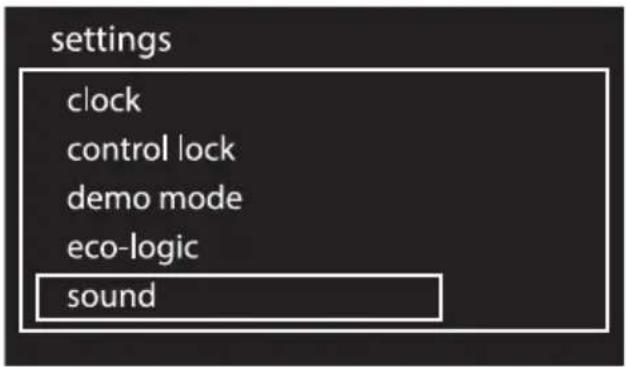 settings clock control lock demo mode eco-logic sound
