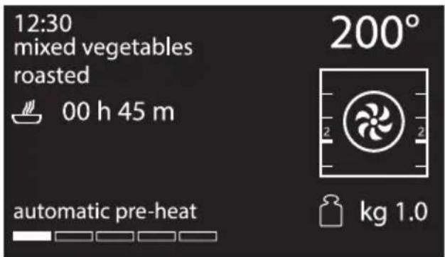 12:30 mixed vegetables roasted 00 h 45 m automatic pre-heat 200° kg 1.0