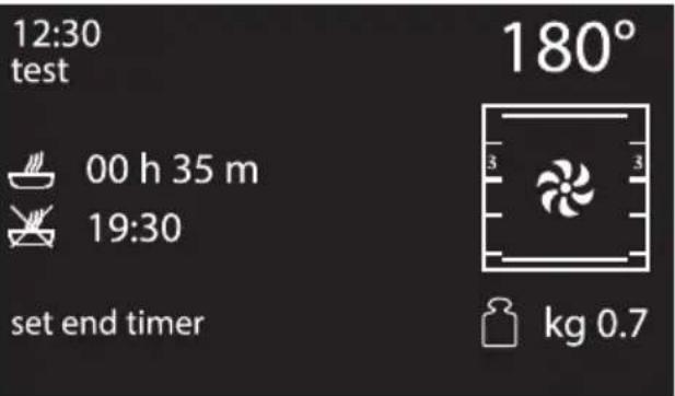 12:30 test 00 h 35 m 19:30 set end timer 180° kg 0.7