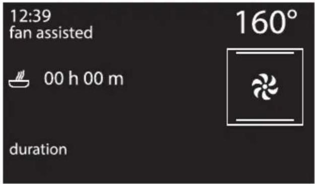 12:39 fan assisted 00 h 00 m duration 160°