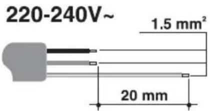220-240V~ 1.5 mm² 20 mm
