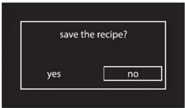save the recipe? yes no