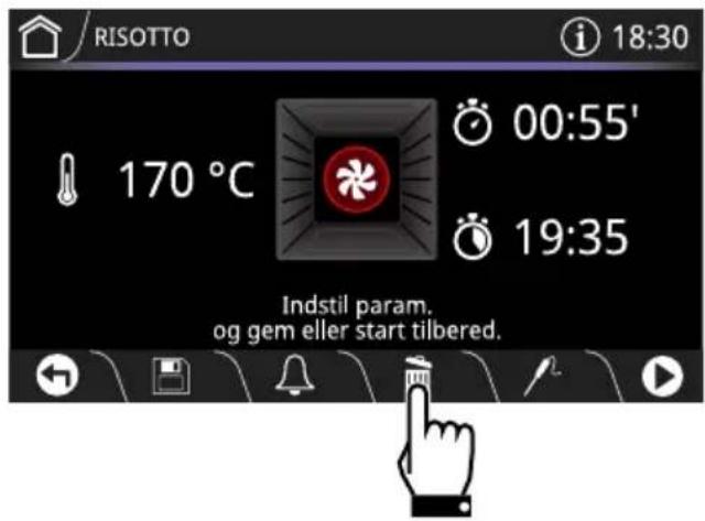 RISOTTO 18:30 170 °C 00:55' 19:35 Indstil param. og gem eller start tilbered.