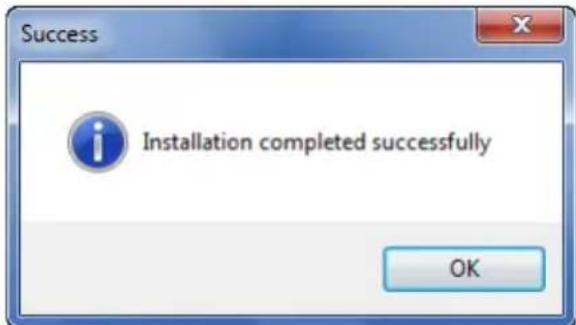 Success Installation completed successfully OK