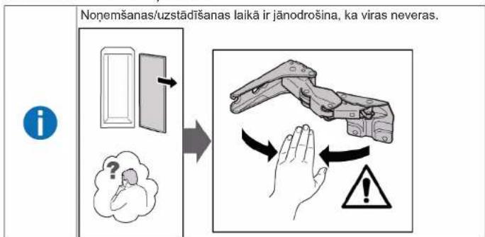 Nonemšanas/uzstādīšanas laikā ir jānodrošina, ka viras neveras.
