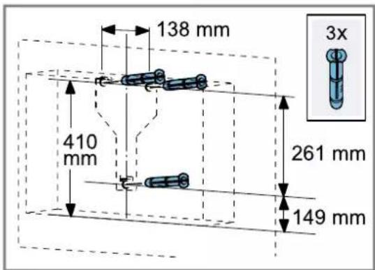 138 mm 410 mm 261 mm 149 mm 3x