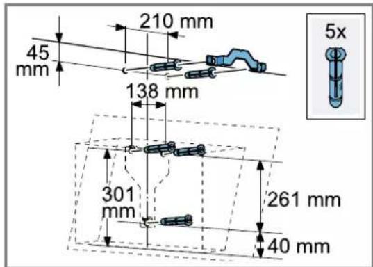 210 mm 45 mm 138 mm 301 mm 261 mm 40 mm 5x